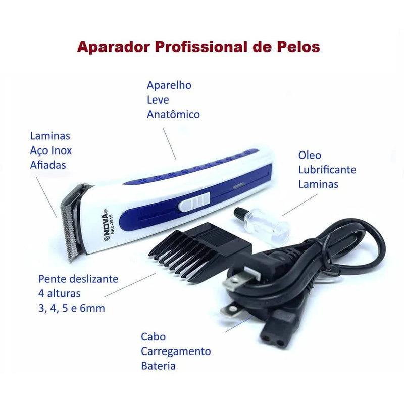 Máquininha De Cortar Cabelo ou Barbeador Portátil Bivolt Chian