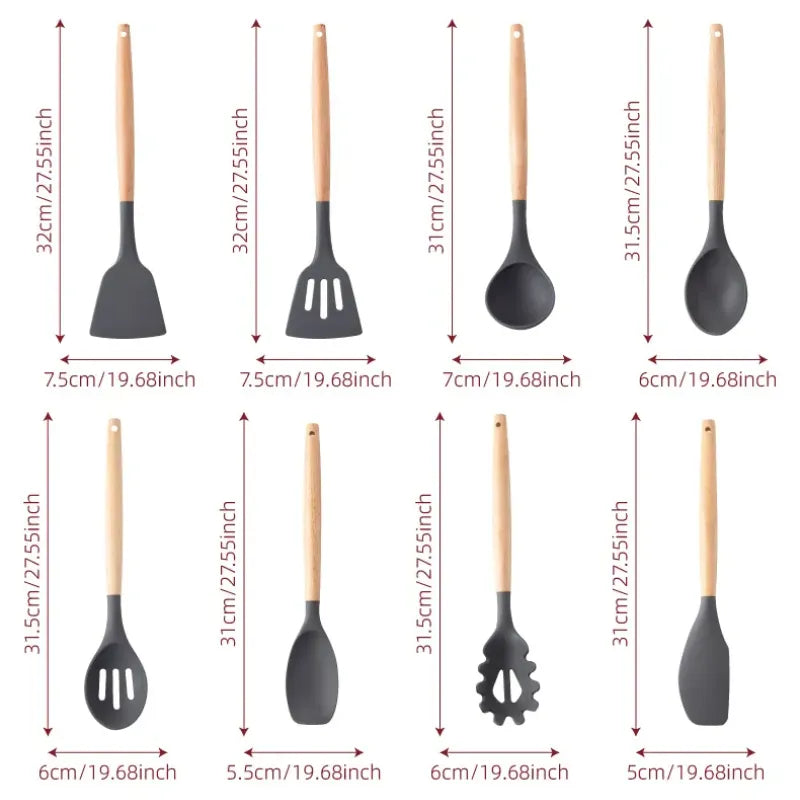 KIT de Utensílios de Cozinha 12 peças Silicone Chian