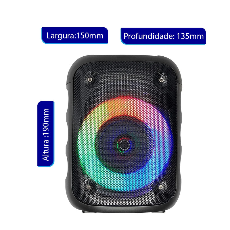 Caixa de Som Bluetooth LED RGB Chian