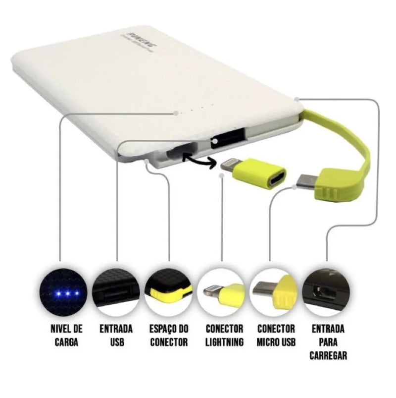 Carregador Portátil Power Bank p/ Celular & tablet Chian