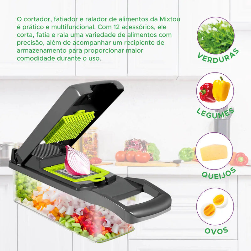 Cortador Fatiador Multifuncional Alimentos Frutas e Leguminosas