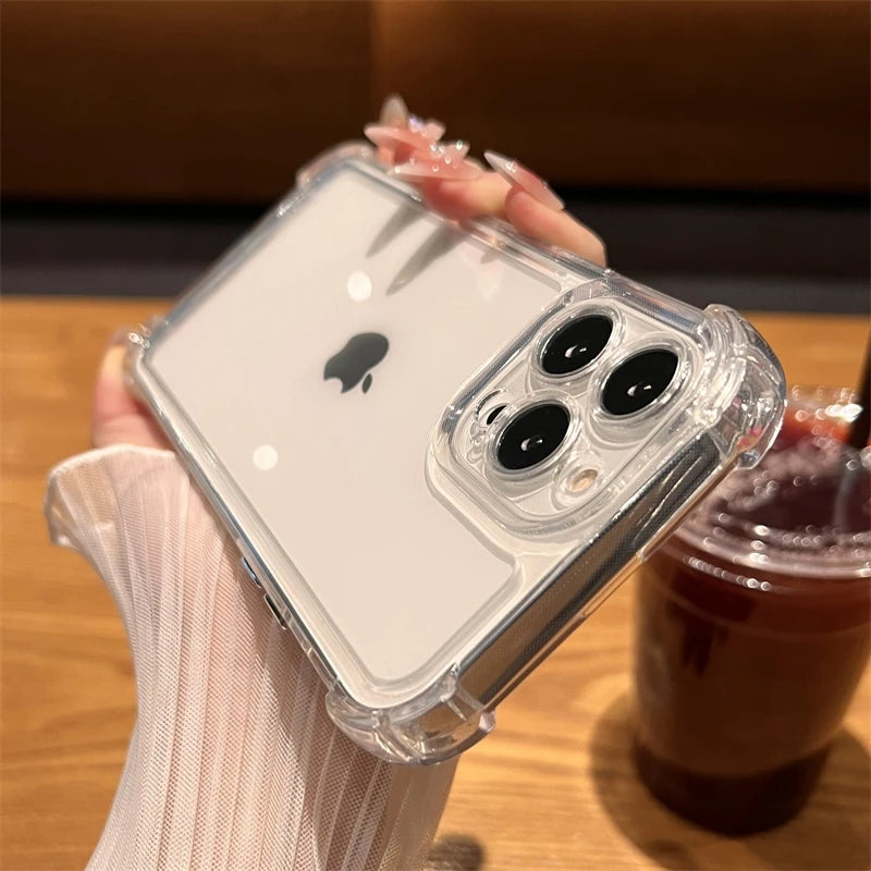 Capa transparente à prova de choque, para IPhone 13,14,15 Chian