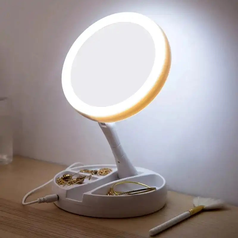 Espelho de mesa Luz Led Portátil Pilha USB Chian