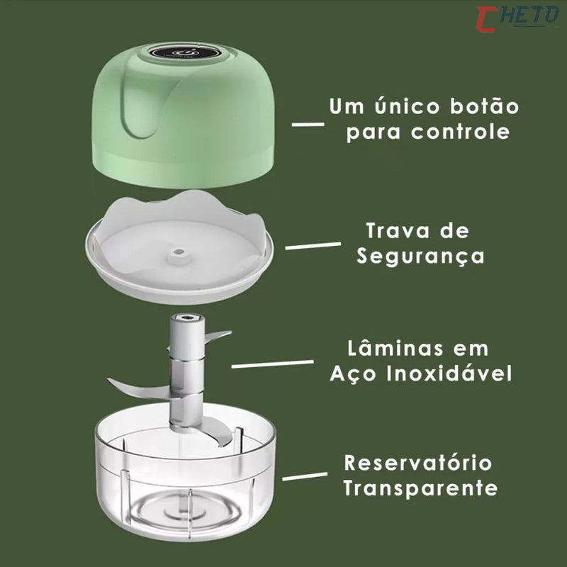 Mini Processador e Triturador Elétrico Sem Fio 250ML Chian