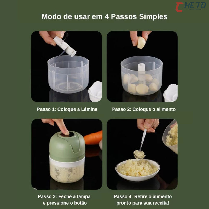 Mini Processador e Triturador Elétrico Sem Fio 250ML Chian