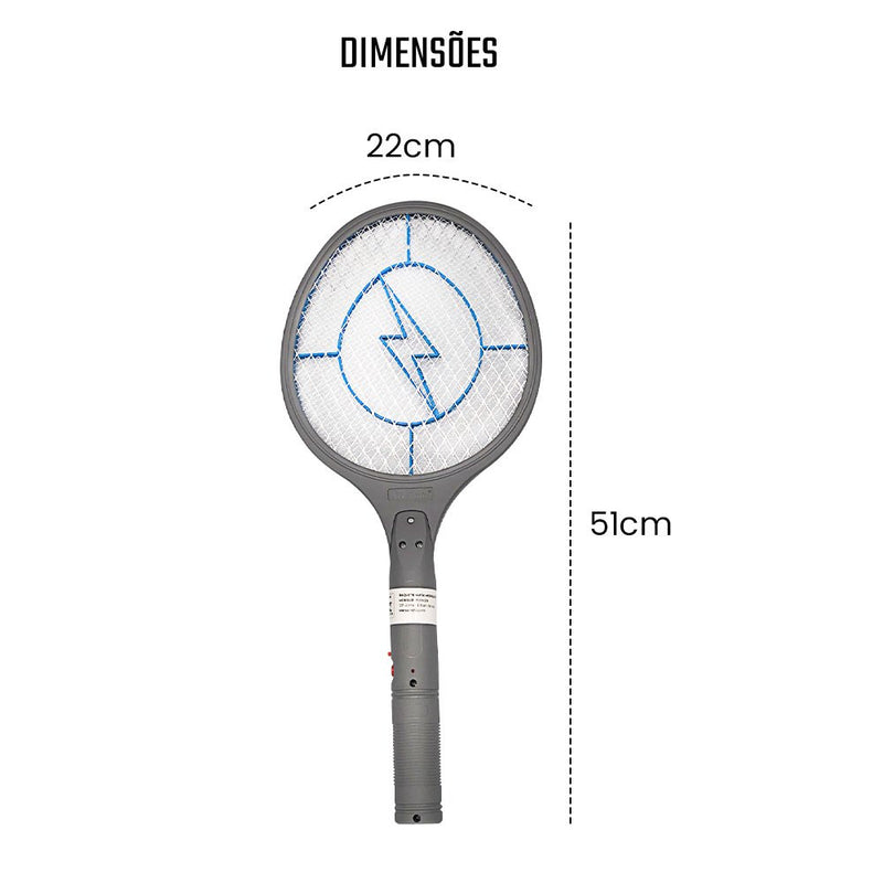 Raquete Elétrica Mata Insetos Recarregável (Moscas, Pernilongos) Chian